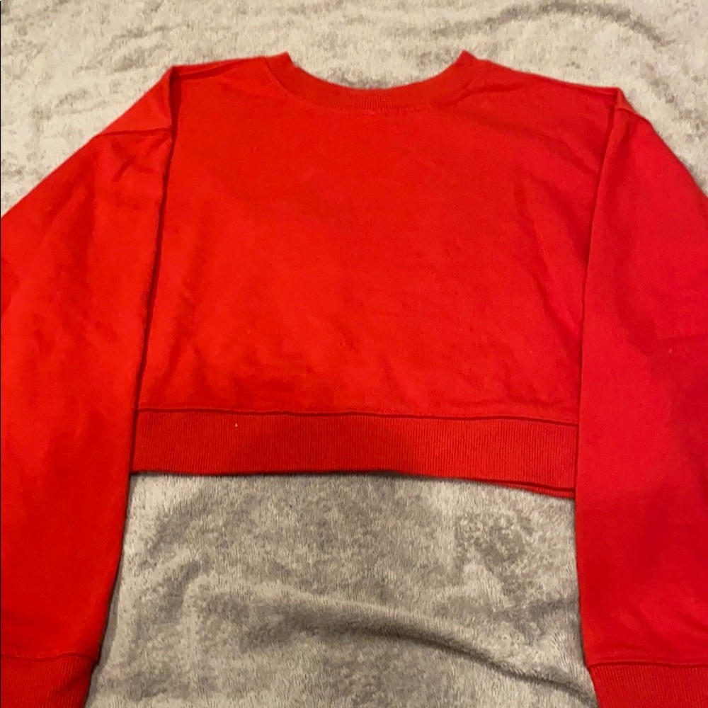 Red cropped sweater
